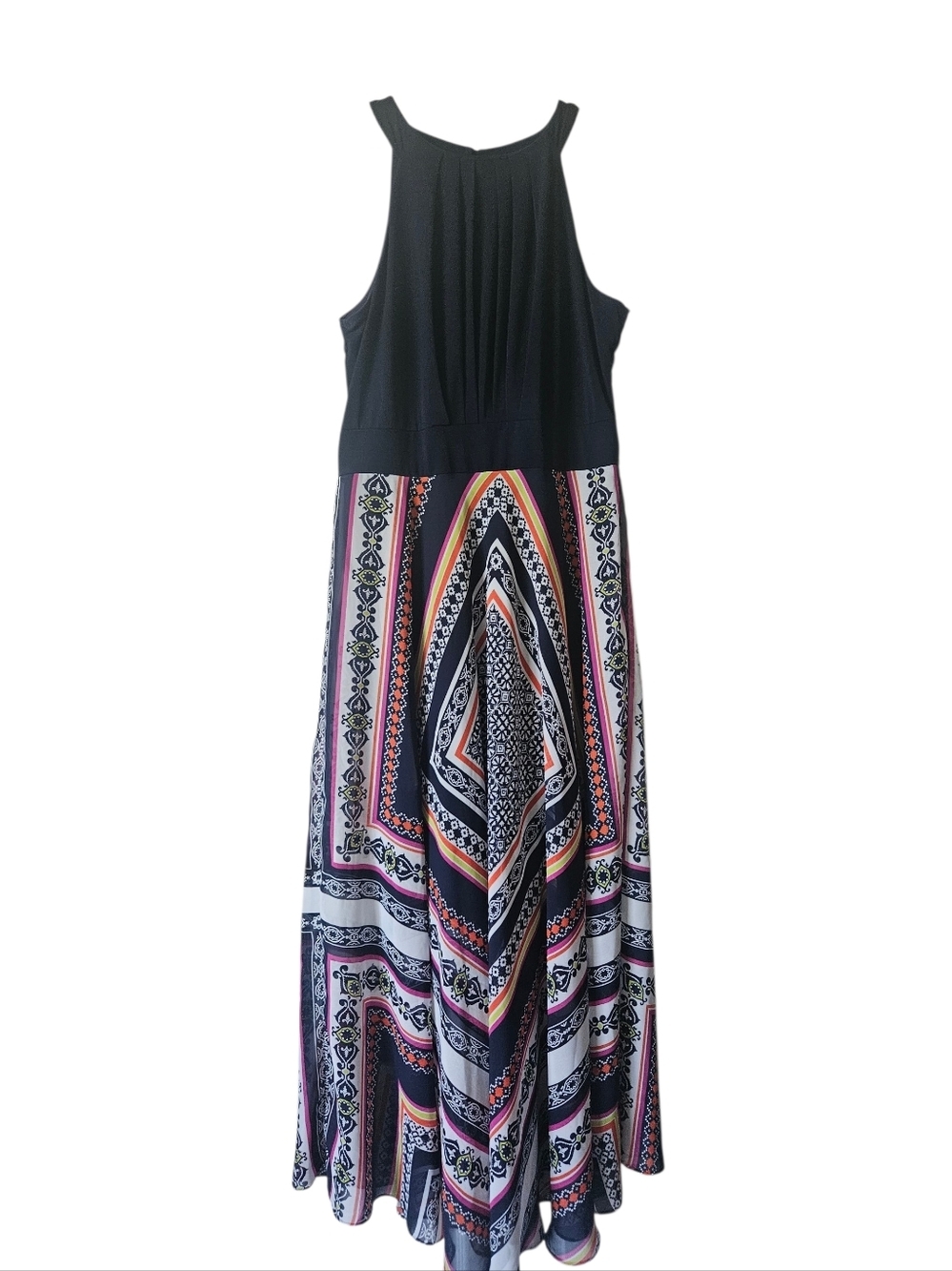 Sandra Darren Empire Waist Lined Halter Maxi Dress Women 14